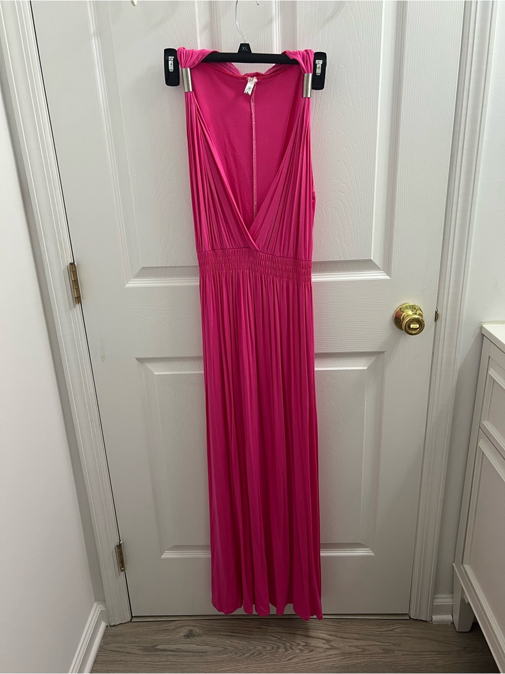 Bright Pink Sleeveless Maxi Dress